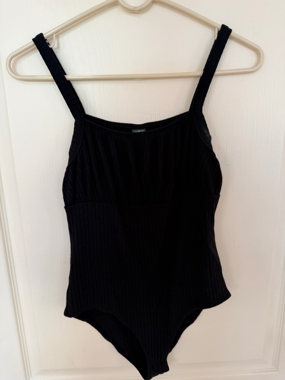 Wild Fable Black Ribbed Scoop-Neck Bodysuit
